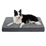 Dog Bed Washable - Orthopedic Dog Bed and Mattress Mat for Dog Crate with Removable Plush Sherpa Cover