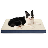 Dog Bed Washable - Orthopedic Dog Bed and Mattress Mat for Dog Crate with Removable Plush Sherpa Cover