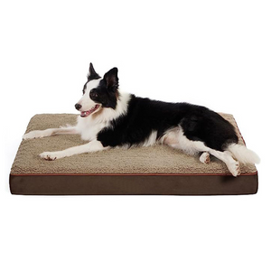 Dog Bed Washable - Orthopedic Dog Bed and Mattress Mat for Dog Crate with Removable Plush Sherpa Cover