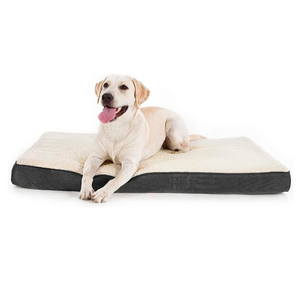 Dog Bed Washable - Orthopedic Dog Bed and Mattress Mat for Dog Crate with Removable Plush Sherpa Cover