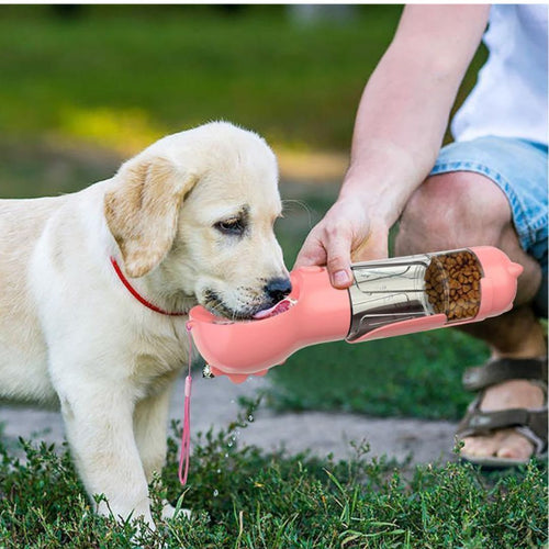 Pet Water Bottle Feeder Bowl Garbage Bag Storage Portable Pet Outdoor Travel 3 In 1 Dog Water Bottle