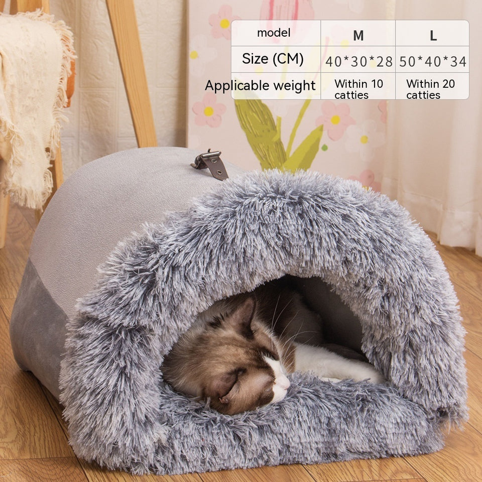 New Splice Portable Pet Nest Portable Autumn And Winter Warm Dog Nest Moisture-proof Long Fur Cat Nest Cross Border Pet Nest